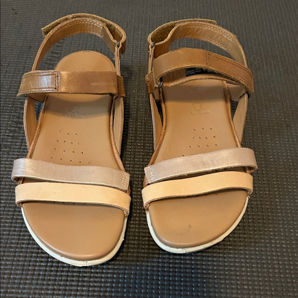 Ecco Flash Leather Sandal in Tan, Rose and Cream